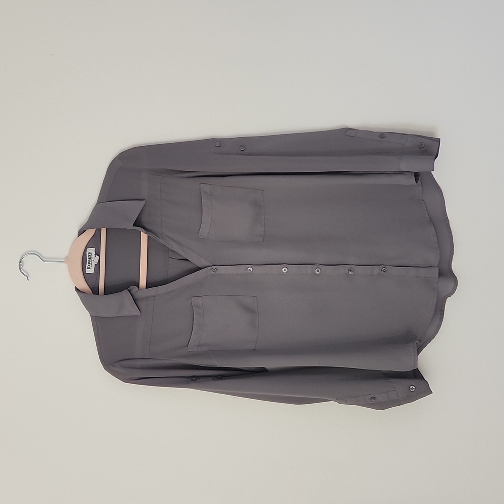 Express Sheer Gray Top